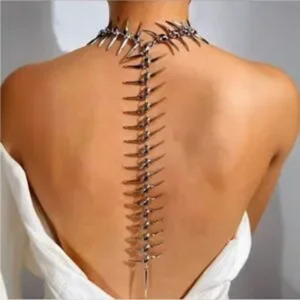 Couture Spike Fishbone Necklace